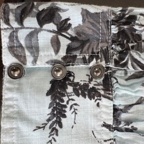 Anthropologie Lavinia Ombre' Embroidered Shirt Dress Floral Button Down Hobo - Picture 6 of 14